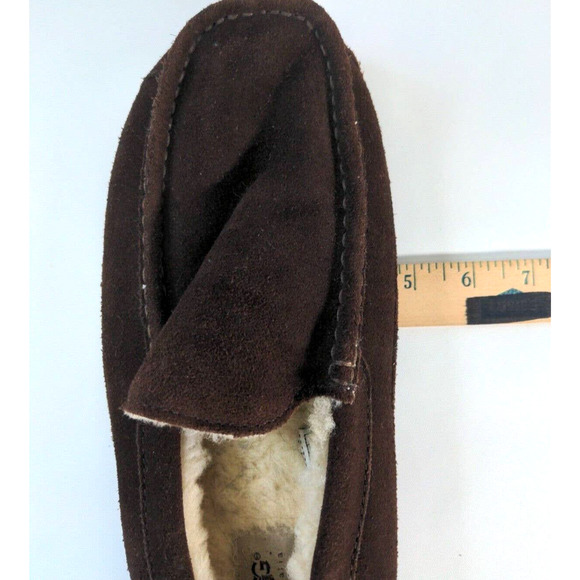 UGG Australia Men\'s Ascot Slippers Shoes Sheepskin Suede Brown Size 11 main image 15